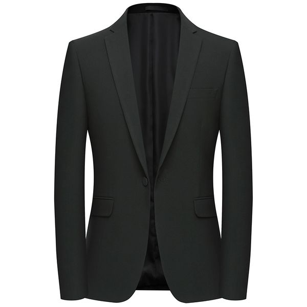 

interview blazer solid color formal banquet party suit men's business jacekt slim fit one button coat, White;black