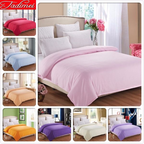 

1 piece duvet cover plain pure color bedding bag quilt case soft cotton kid child single twin full queen king size