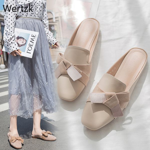 

2019 new summer flats lady sandals slippers soild color slip on pointed toe women mules outdoor slipper shoes woman slides b209, Black