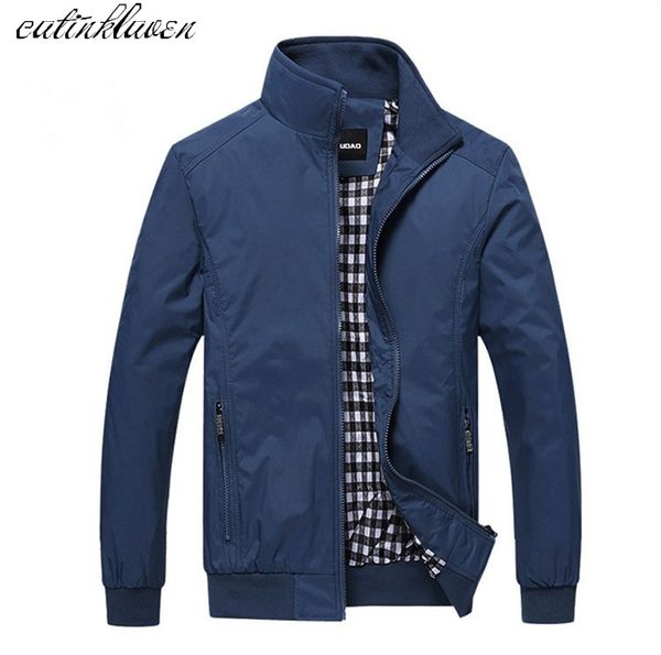 

eu size 2017 new fashion brand-clothing jacket men casual double zipper coat men trend pocket mandarin collar bomber jacket, Black;brown