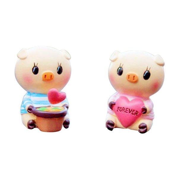 

2pcs home car interior office resin deskmini bedroom display cute accessories pig decoration