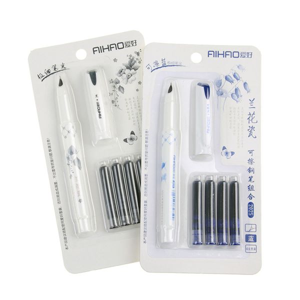 

cute kawaii orchid porcelain plastic erasable fountain pen with ink sac for writing korean stationery