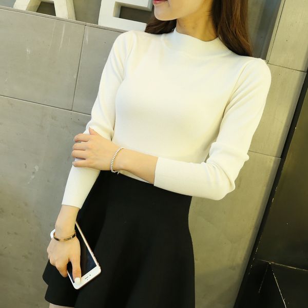 

sweater women sale garment long-sleeved qiu dong season within the new 2019 brim tight knit unlined upper of cultivate morality, Black;white