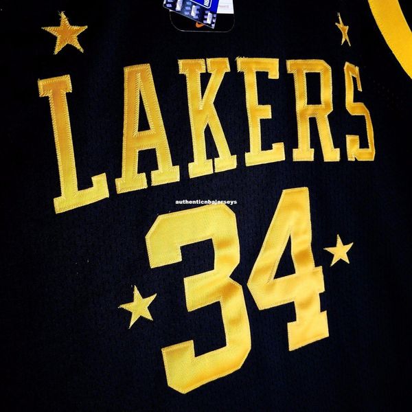 

100% сшитые # 34 шакил о'нил оптом hwc черный сшитый мужской жилет размер жилета xs-6xl сшитые баскетбольные майки ncaa, Black;blue