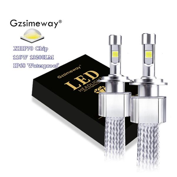 

2pcs h7 led h4 d1s d2h car headlight bulbs xhp70 chip 13200lm auto lamp h8 h11 9005 led 9006 4 automobiles lights fog lamp 12v