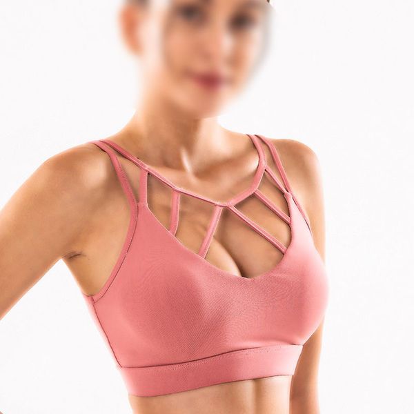 

quick-drying breathable shockproof sports bra women casual fashion solid color yoga bra gym fitness exercise vest, White;black
