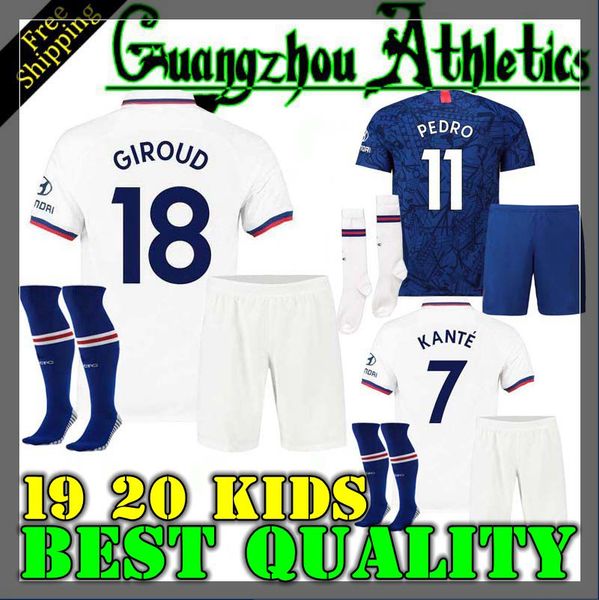 

19 20 kids kits thail kante soccer jersey 2019 child willian giroud pedro jorginho kovacic boys 19 20 football shirt uniforms, Black;yellow