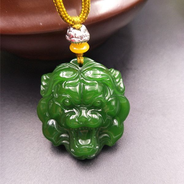 

xinjiang n jade jade tiger pendant jade pendant, Silver
