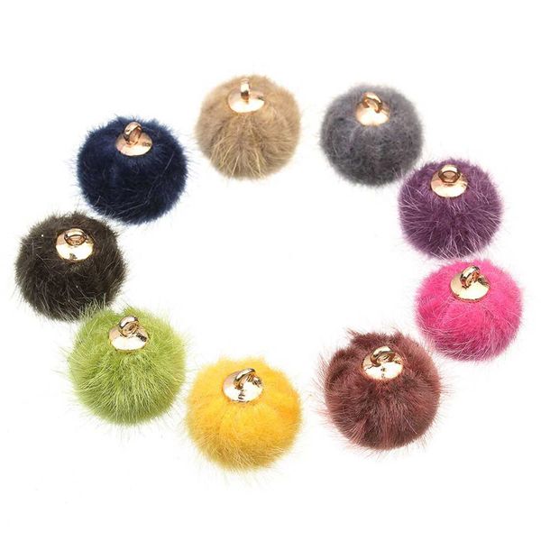 

15mm 10pcs/bag faux pom pom diy earring fashion cute pompoms balls for keychain hat bags hair scarves accessories