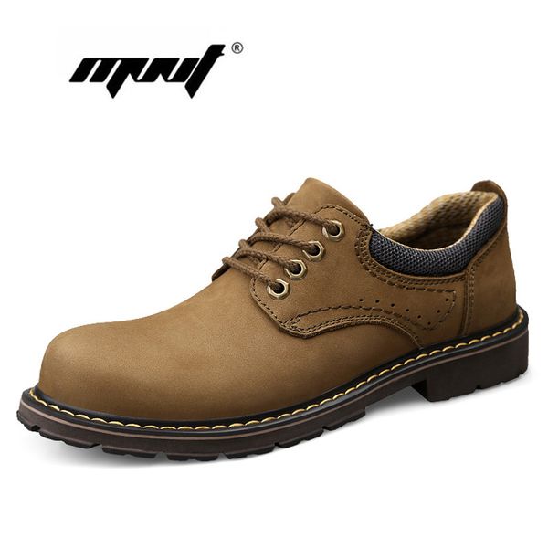 

natural cow leather men shoes lace-up casual shoes flats outdoor working men zapatos hombre, Black