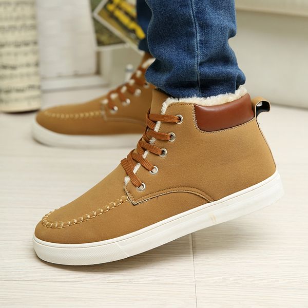

winter men sports shoes running men's casual shoes man sneakers sports shoe size 46 47sneakers add wool warm fur, Black