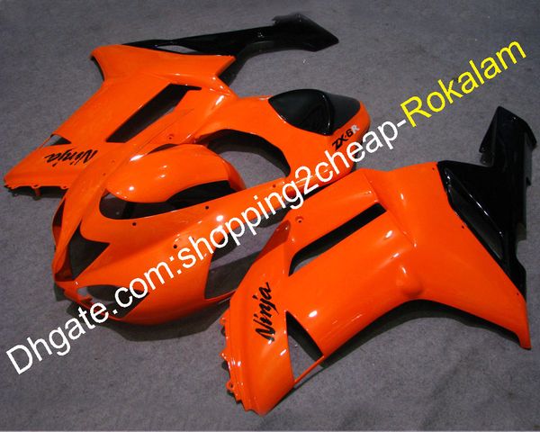 

Orange black zx 6r 2007 2008 fairing for kawa aki zx 6r zx 636 zx6r 07 08 motorcycle bodywork cowling part fit injection molding