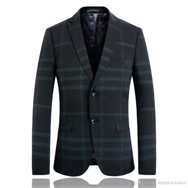 

клетчатый мужской блейзер куртка 2018 тонкая мода высокое качество мужчины плюс размер повседневная партия бизнес повседневная мода пиджак, White;black