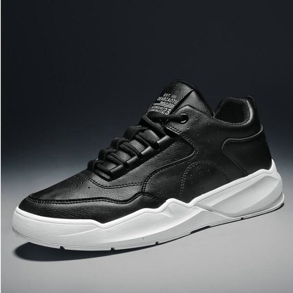 

fashion men casual lace up black white flats shoes walking moccasins flats shoes men sneaker a55-36