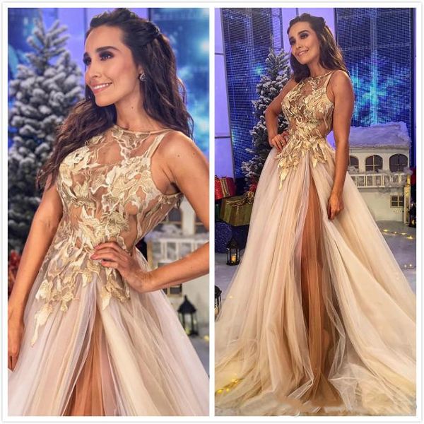 

линия кружево пром платье длинного разрез платье партии выпускной многоуровневый тюль юбка вечернего платье vestidos де фест сшитый, Black