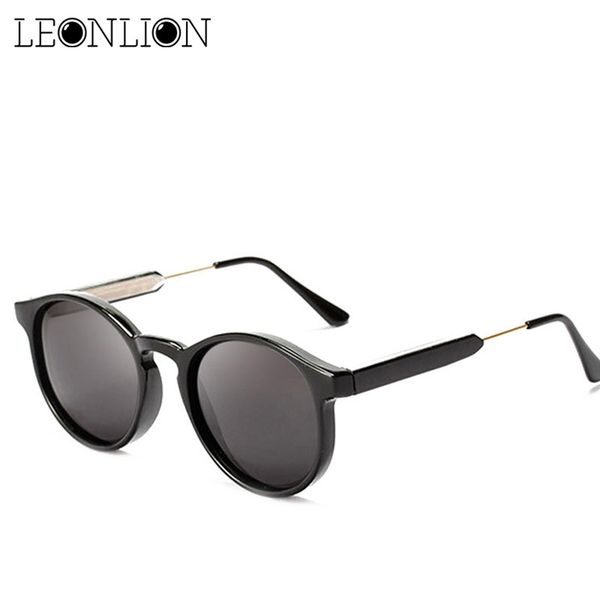 

leonlion 2018 leopard round sunglasses women/men classic outdoor gafas uv400 brand driving sun glasses, White;black