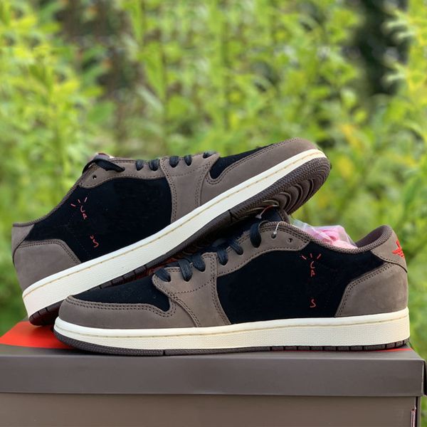 

Travis Scotti x Dark Mocha Basketball Shoes 1s 2019 Hot Ins New Designer Mens Suede Top Sport Sneakers Size 40.5-47.5