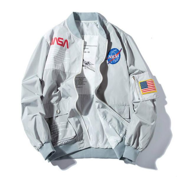 

2019 brand new nasa flight pilot mens designer jackets casual ma1 bomber jacket autumn letter printed windbreaker mens outerwear, Black;brown