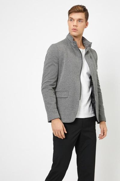 

koton male gray patterned coat 0 kam51056hk, Black;brown