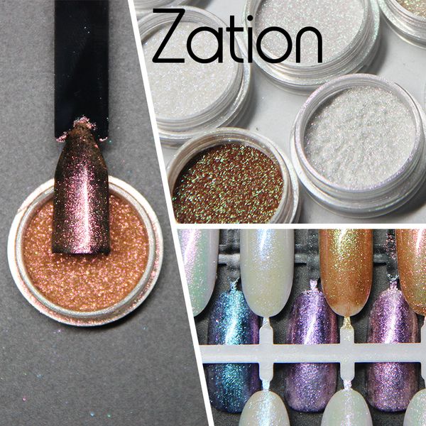 

zation phosphorus glitter nail decorations manicure tool nail glitter art chrome pigment laser holographic, Silver;gold