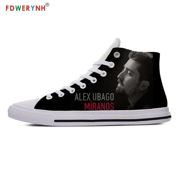

men walking shoes shoes white alex ubago customized printed high-canvas breathable casual lace-up