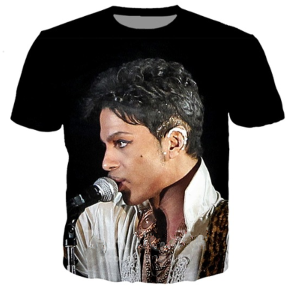 

new popular singer prince rogers nelson men women funny 3d print summer short sleeve o neck crewneck casual hop hip a53, White;black