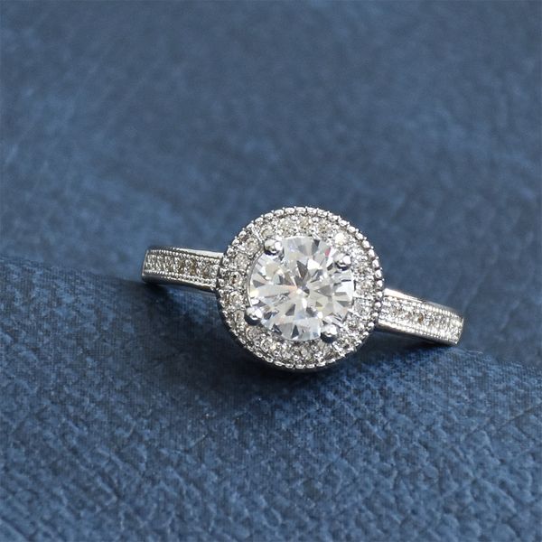 

wedding rings for women charms queen princess ring round full crystal 3a zircon stone bridal engagement jewelry zr074, Slivery;golden
