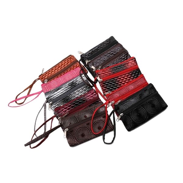 

designer coin purse key pouch women girls handbag purse receipt phone card holder clutch wallet tote bags, Red;black