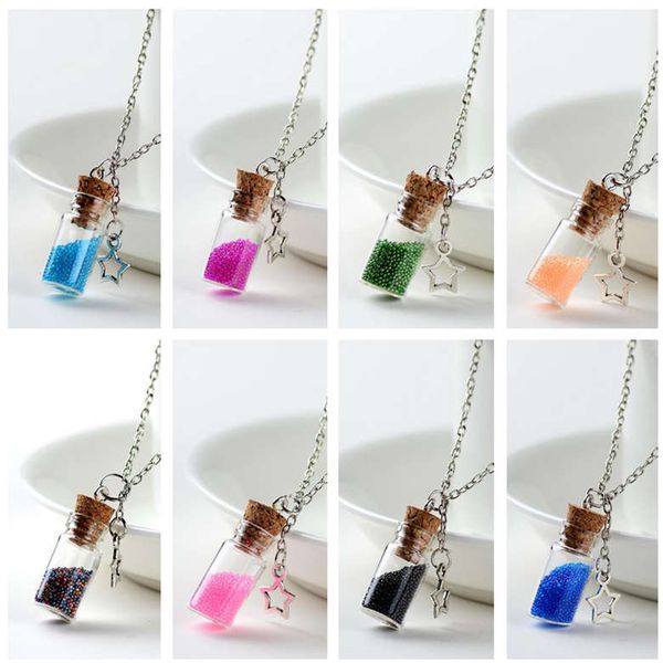

ocean series drifting bottle mizhu ladies sweater chain wholesale djn289 mix order pendant necklaces jewelry, Silver