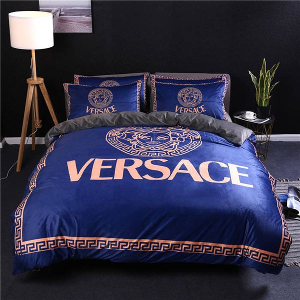 Blue Color Cozy Bedding Supplies Geometric Patterns And Letter