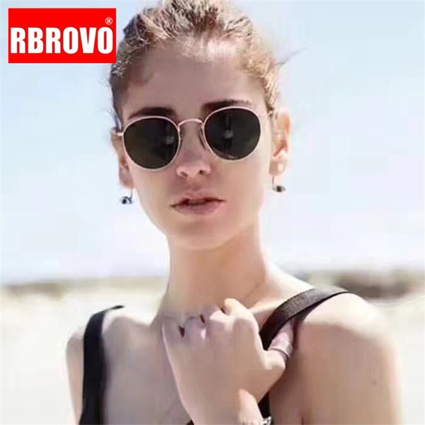 

rbrovo 2019 fashion metal round sunglasses women mirror classic vintage street beat glasses men glasses driving oculos de sol