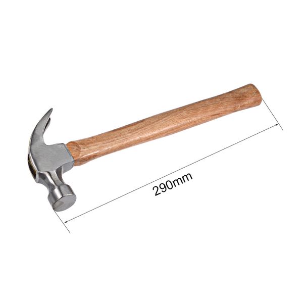 

uxcell 8 ounce wooden handle curved claw hammer maroon / yellow / brown