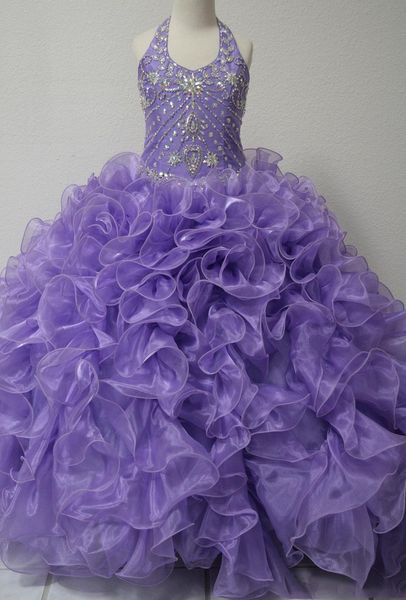 

фиолетовый девушка pageant платья бальное платье с оборками из органзы юбка и бисером холтер шеи реальные фотографии девочек платье выпускно, White;red