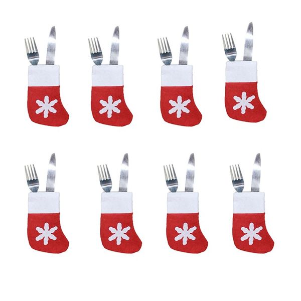 

christmas socks decoration tableware holders candy pouch bag knife spoon fork bag xmas stockings dinner table ornaments jk1910