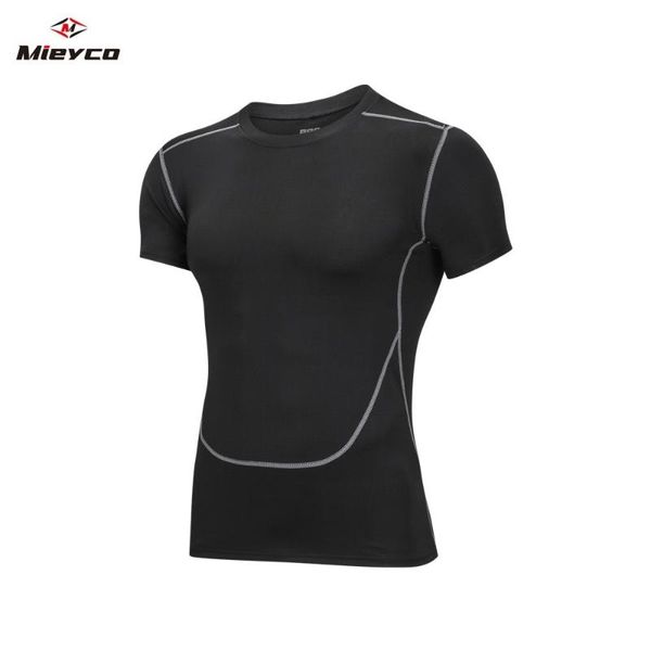 

gym shirt men workout fitness compression shirt quick dry running t-shirt elastic sportswear basketball ropa deportiva, Black;blue
