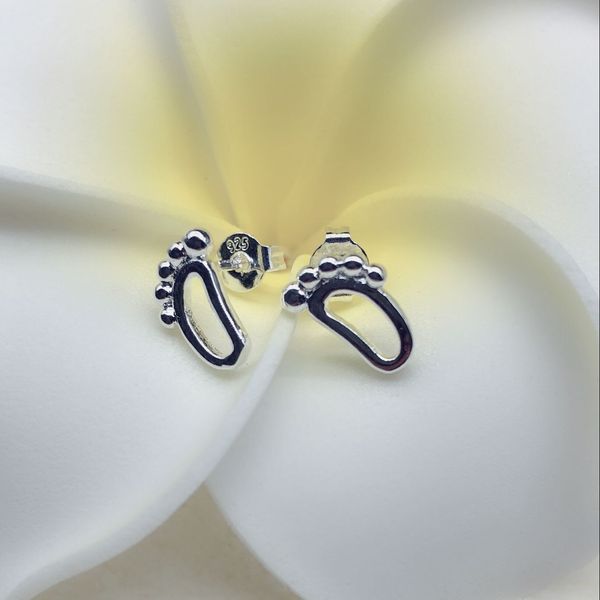 

foot stud earrings imitation 925 sterling silver ear jewelry wholesale accessories plated silver earring, Golden;silver