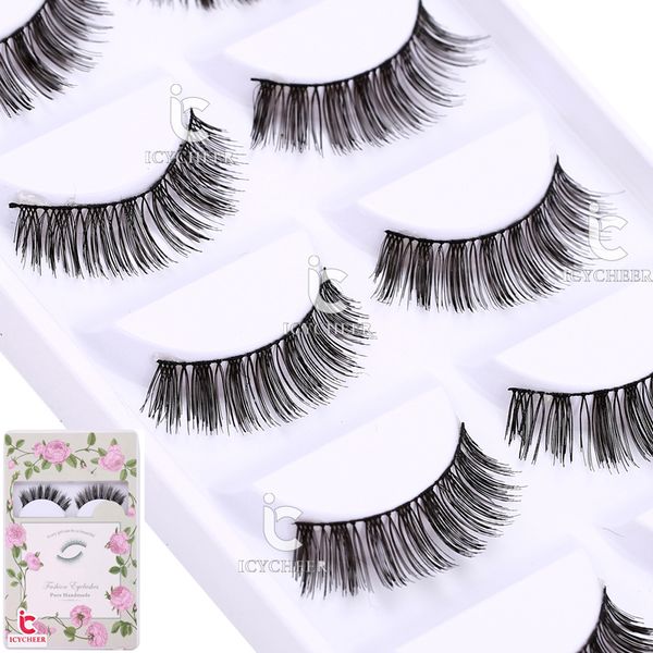 

5pairs natural sparse cross eye lashes extension makeup long false eyelashes handmade fake eyelashes
