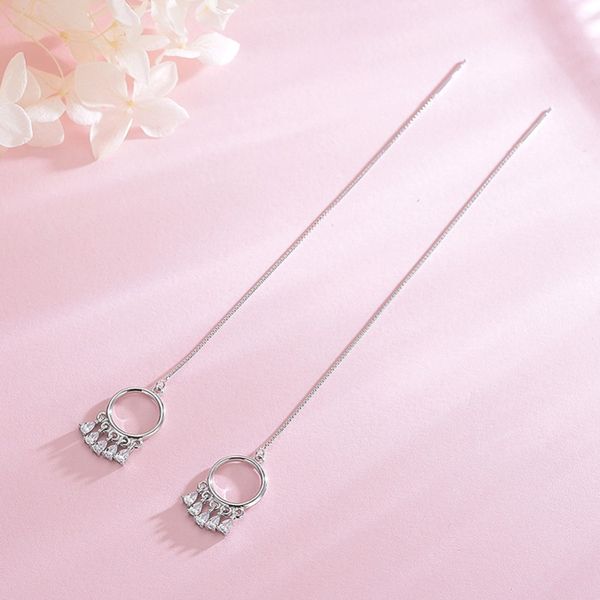 

925 silver auricular needle dreamcatcher crystal drop pendant ear earrings elegant bride earrings women fine jewelry gifts, Golden;silver