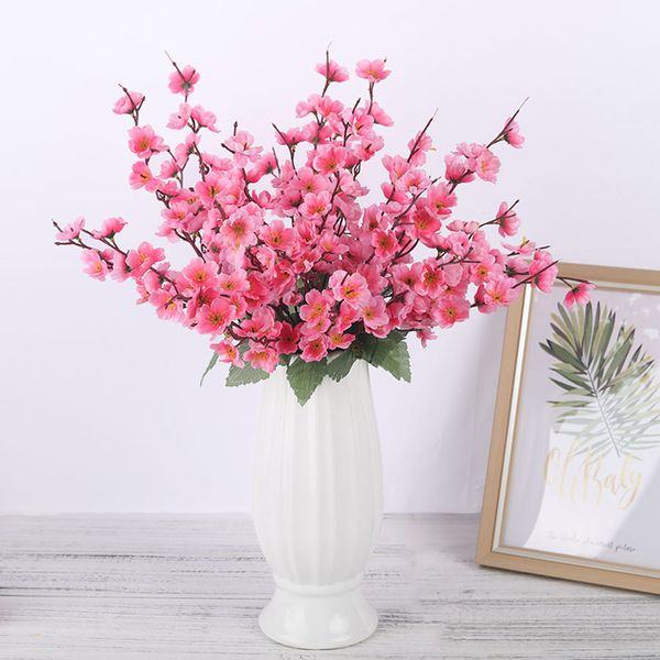 Acheter Fleurs De Cerisier Peach Blossom Faux Fleurs Artificielle Fleur De Soie Bouquet De Branche à La Mode Pour La Maison Salon De Mariage