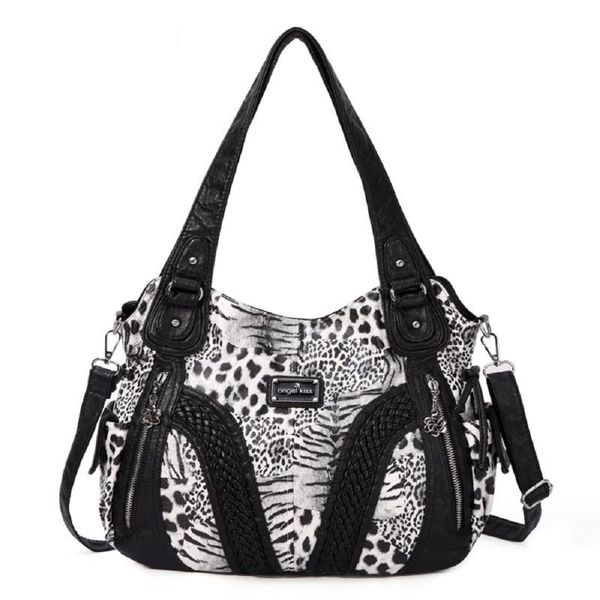 

angelkiss women hobo handbags fashion leopard shoulder bag large capacity tote bag handle handbag satchel shopper pack