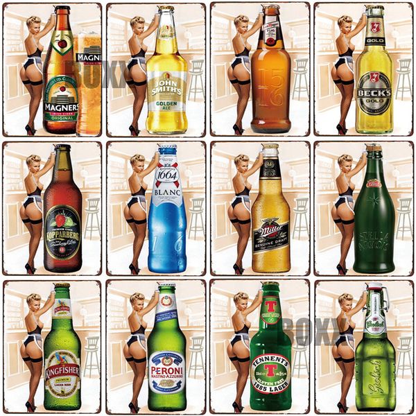 

beer metal tin sign ladies art craft painting wall plate poster bar garage cafe art craft wall decorative posters