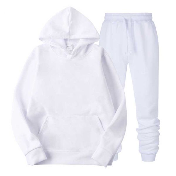 

new sport suit hoodie solid hooded men cotton fall/winter warm sweatshirt +sweatpants suits men casual tracksuit costume, Black