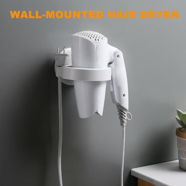 

wall-mounted hair dryer holder abs bathroom storage shelf wall mount hair dryer holder organizer rack for hairdryer