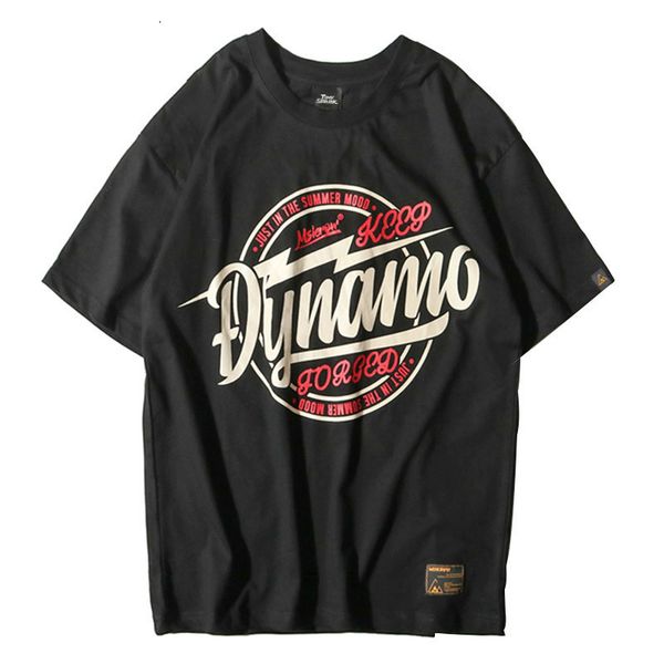 

Januarysnow Summer Casual Tshirts Dynamo Creative Letters Print Hip Hop T-Shirts Mens Short Sleeve Cotton Tops Tees Fashion Streetwear