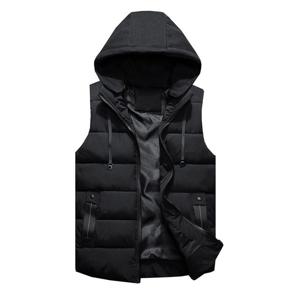 

winter vest men cotton down vests man sleeveless jacket outerwear mens winter coat slim warm, Black;white