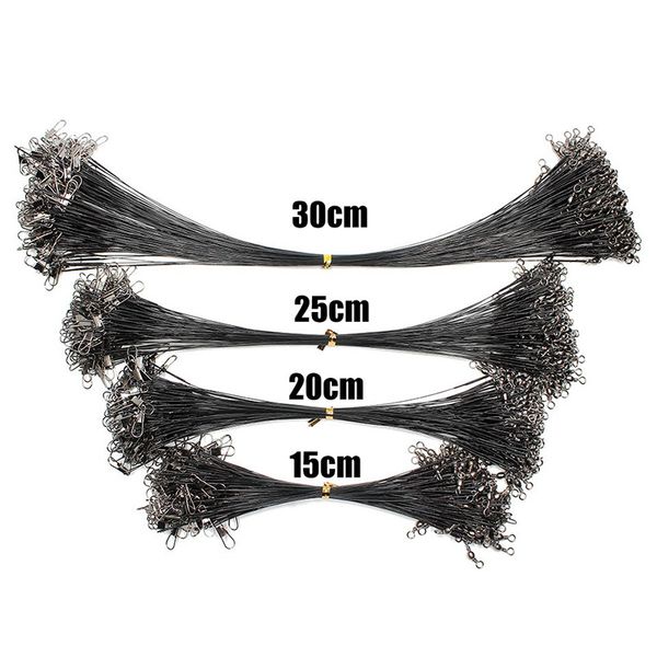 

hilos de pesca trenzado 20pcs anti bite steel fishing line 15cm-50cm steel wire leader swivel fishing accessory lead core leash fishing wire
