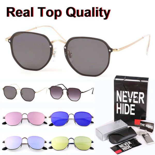 

1pcs wholesale - hexagon sunglasses women metal frame uv400 lens eyewear with original box, packages, accessories, everything, White;black