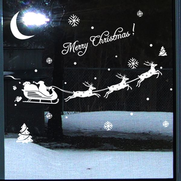 

1pcs christmas stickers for window xmas deer elk stickers decoration christmas glass window for home decor c1025