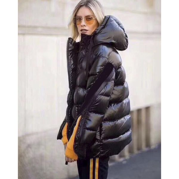 

Women fa hion coat women down jacket winter coat thickening female clothe hood down jacket m561, Black