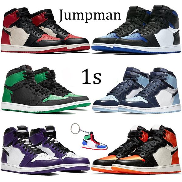 

2020 high jumpman 1 1s basketball shoes men women athletic sneakers royal bred toe satin shattered backboard unc patent banned trainers